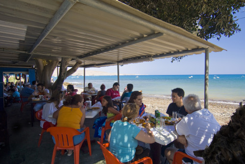 Playa Bar el Bola, tapasbar, fisk och skaldjur, byn Pajar, Arguineguin, strandläge